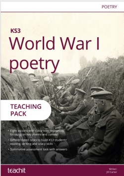 World War One poetry teaching pack cover 