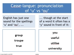 Casse-langue: [u] versus [ou] in French