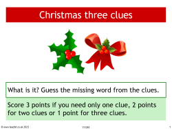 Christmas three clues game 