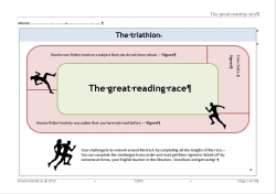 Image of the reading race challenge resource