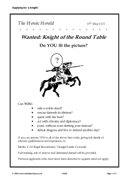 Applying for a knight!