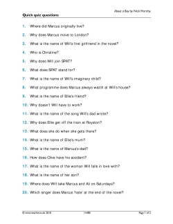 Quick quiz questions