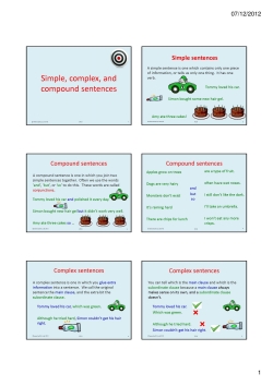 Simple, compound, and complex sentences