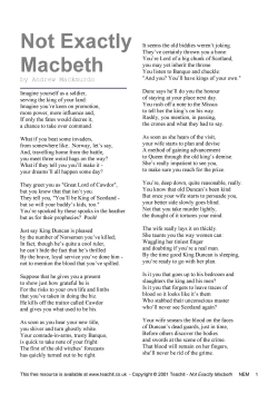 Not Exactly Macbeth