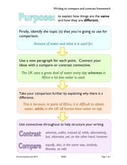 Writing to compare and contrast framework