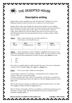 Descriptive writing tasks
