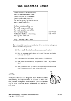 A copy of the poem, with activities