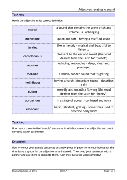 Adjectives relating to sound