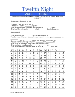 Cloze activity and wordsearch: Act 3 Scene 1