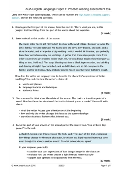 AQA English Language Paper 1: Practice reading assessment task