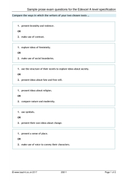 Sample prose exam questions for the Edexcel A level specification