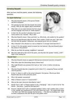 Christina Rossetti poetry revision