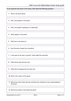 AQA Love and relationships cluster study guide