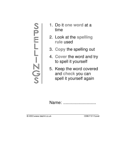 Spelling booklets cover