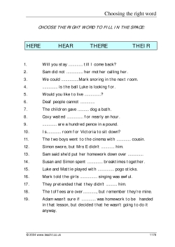 Choose the right words - Homophones