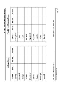 Spelling booklet (2) - subject specific spellings