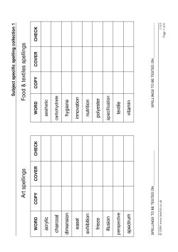 Spelling booklet (1) - subject specific words
