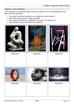 Sculpture inspired creative writing