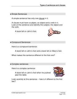 Types of sentences and clauses