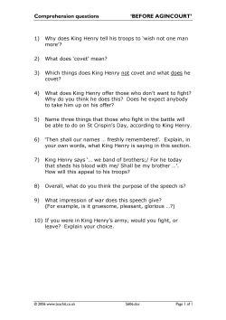 Comprehension questions 'Before Agincourt'