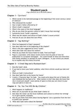 Chapter by chapter questions