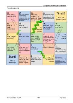 Linguistic snakes and ladders