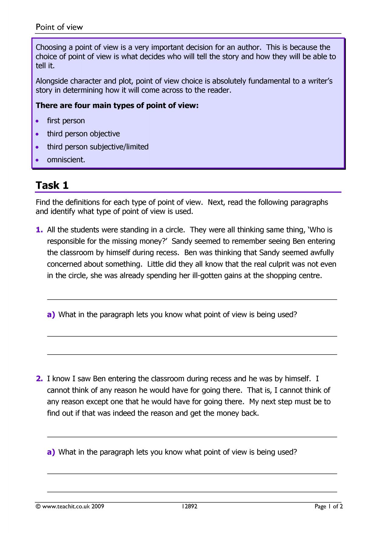 creative writing worksheets ks4