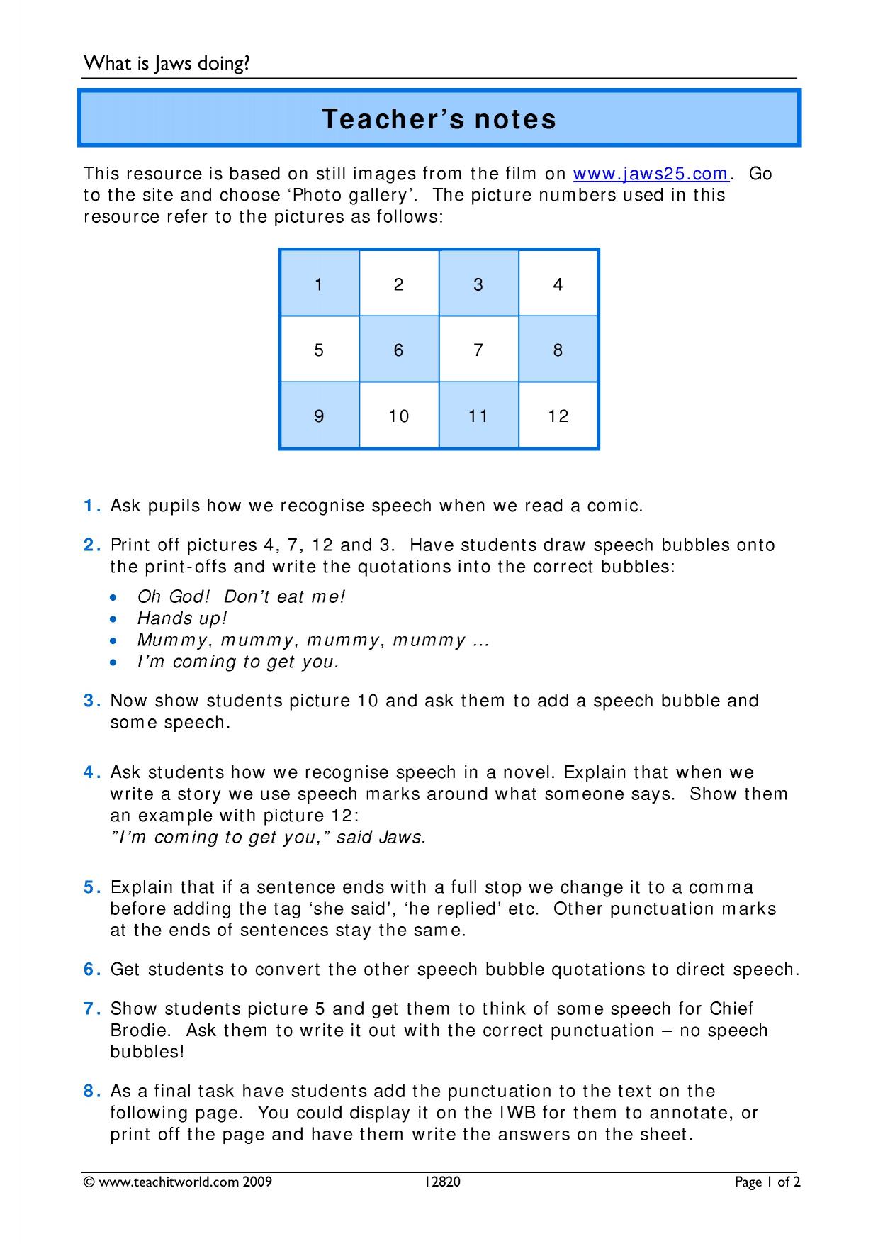 Ks3 Punctuation Teachit English Maths Worksheets Ks3 Ks4 Printable Pdf Worksheets Year 10