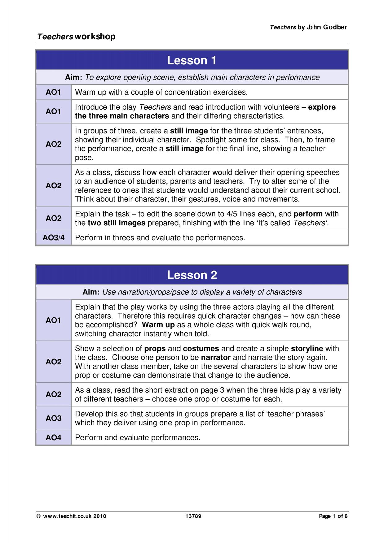 ks4 games number Drama Resources Teechers 4  Godber Stage  John   Key by  GCSE