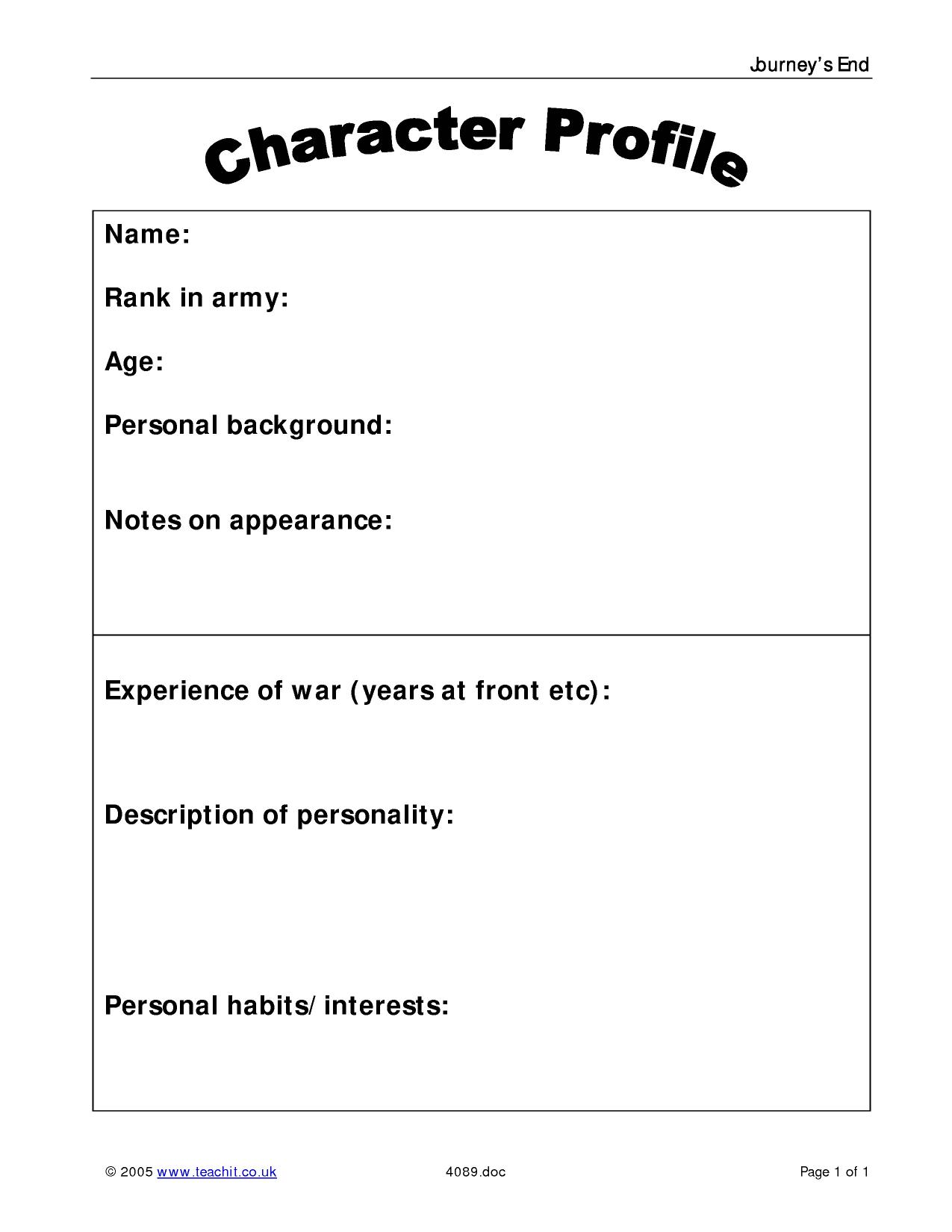 How to Create a Character Profile