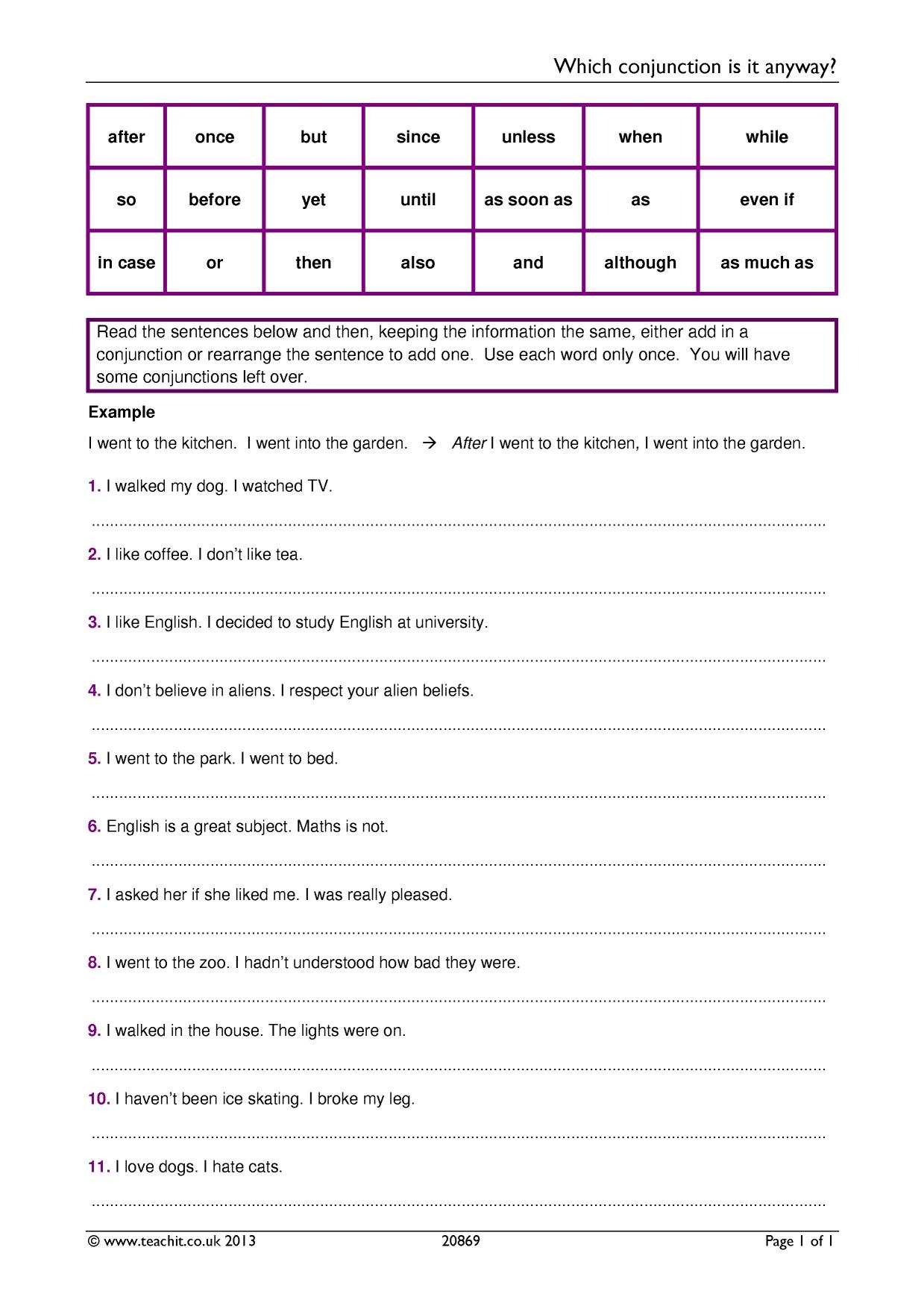 Key Stage 3 English Writing Worksheets