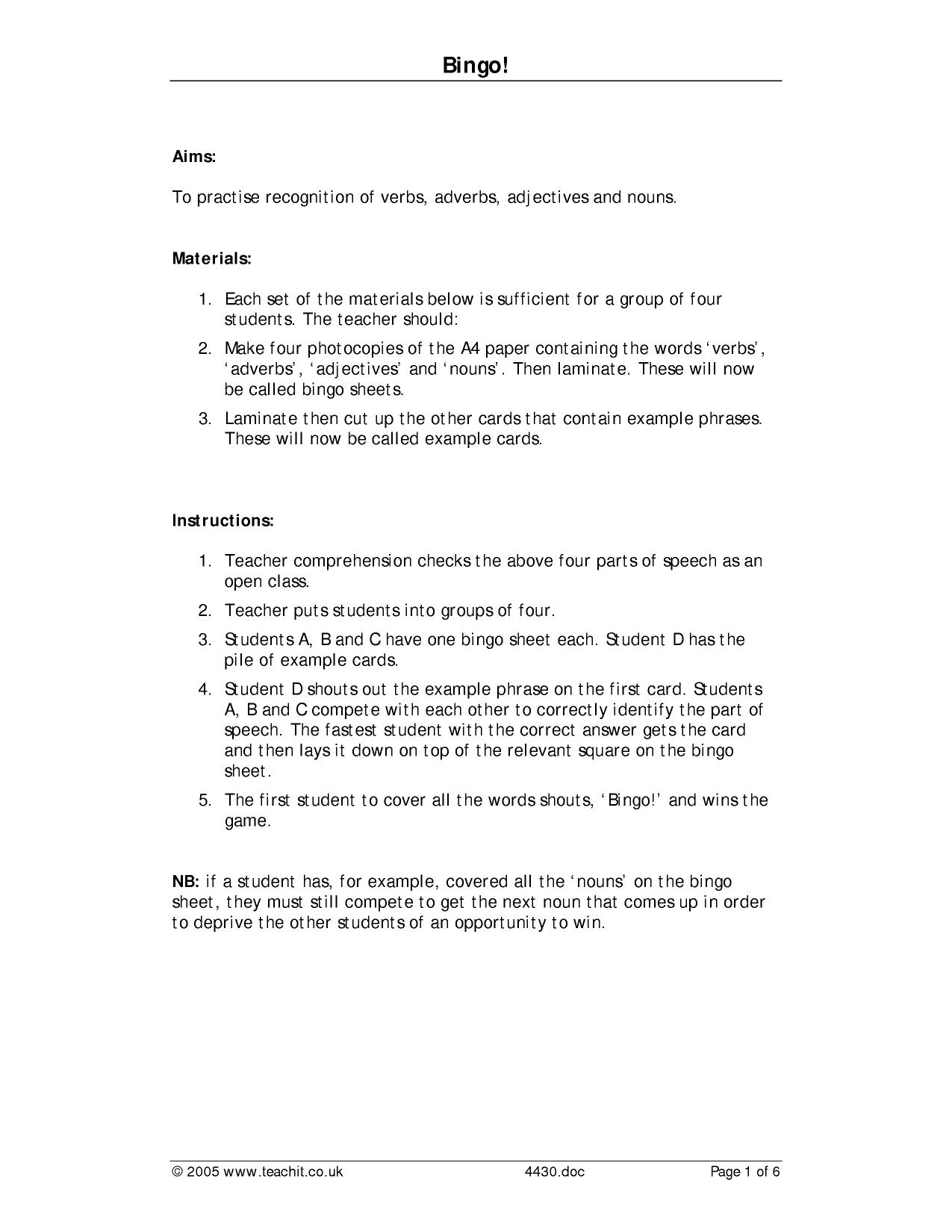 Identify the parts of an essay worksheet