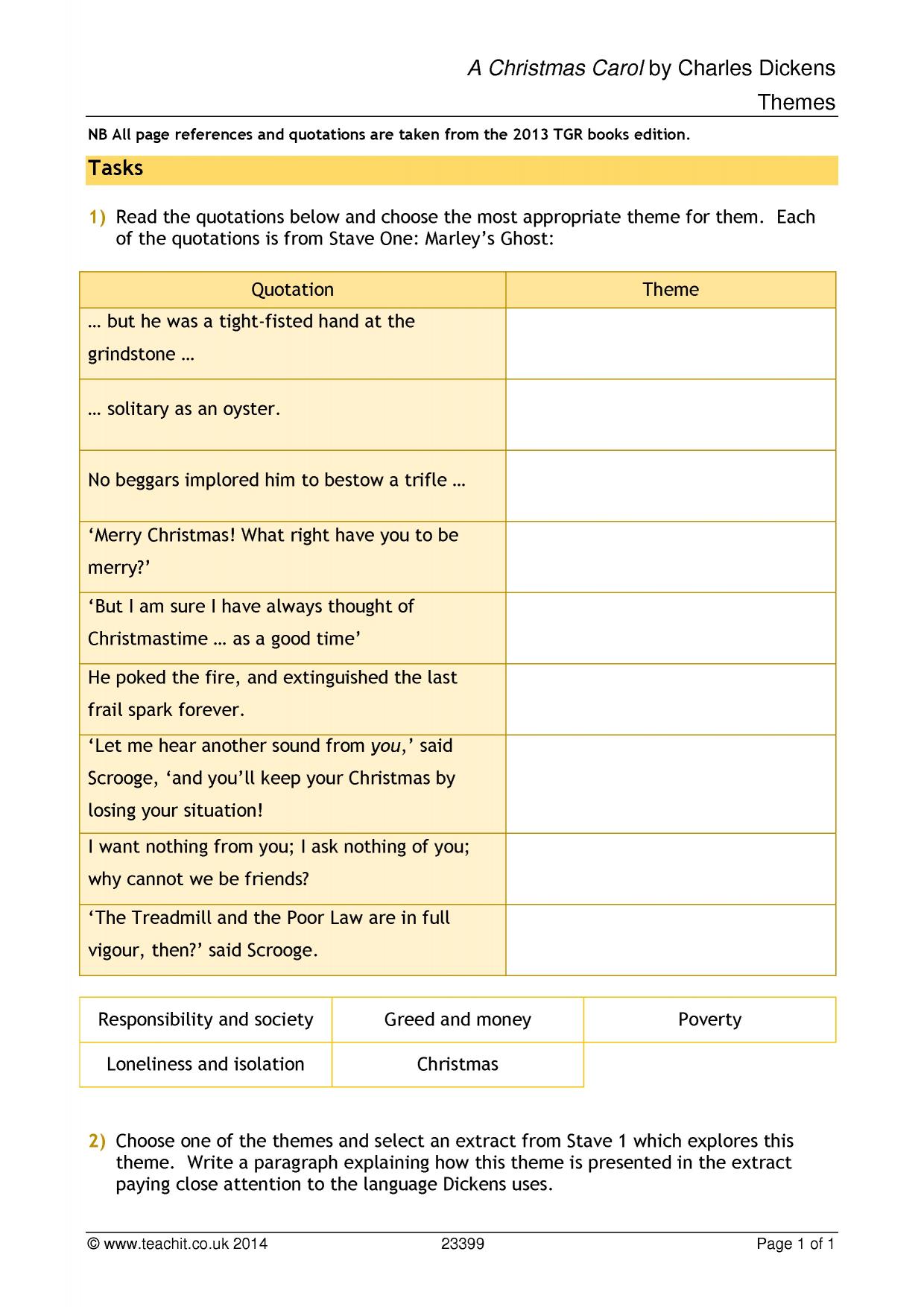  A Christmas  Carol  by Charles Dickens KS3 resources all 