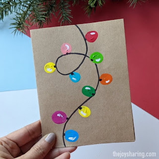 Fingerprint Christmas lights cards
