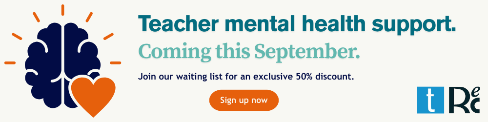 Teacher mental health support sign up banner