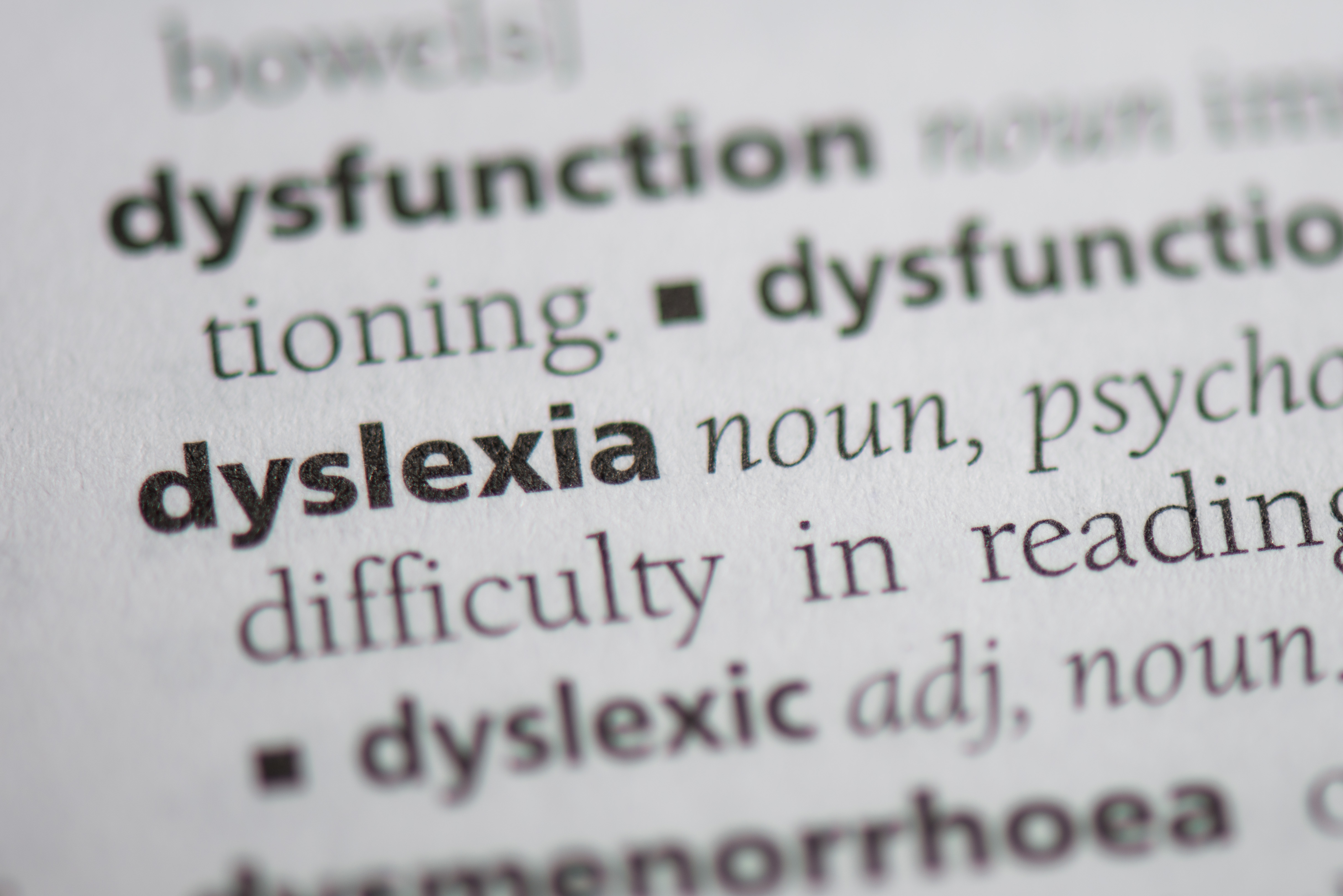 Dictionary definition of dyslexia illustration