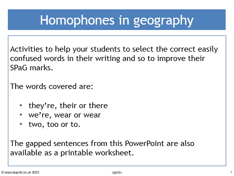 Homophones