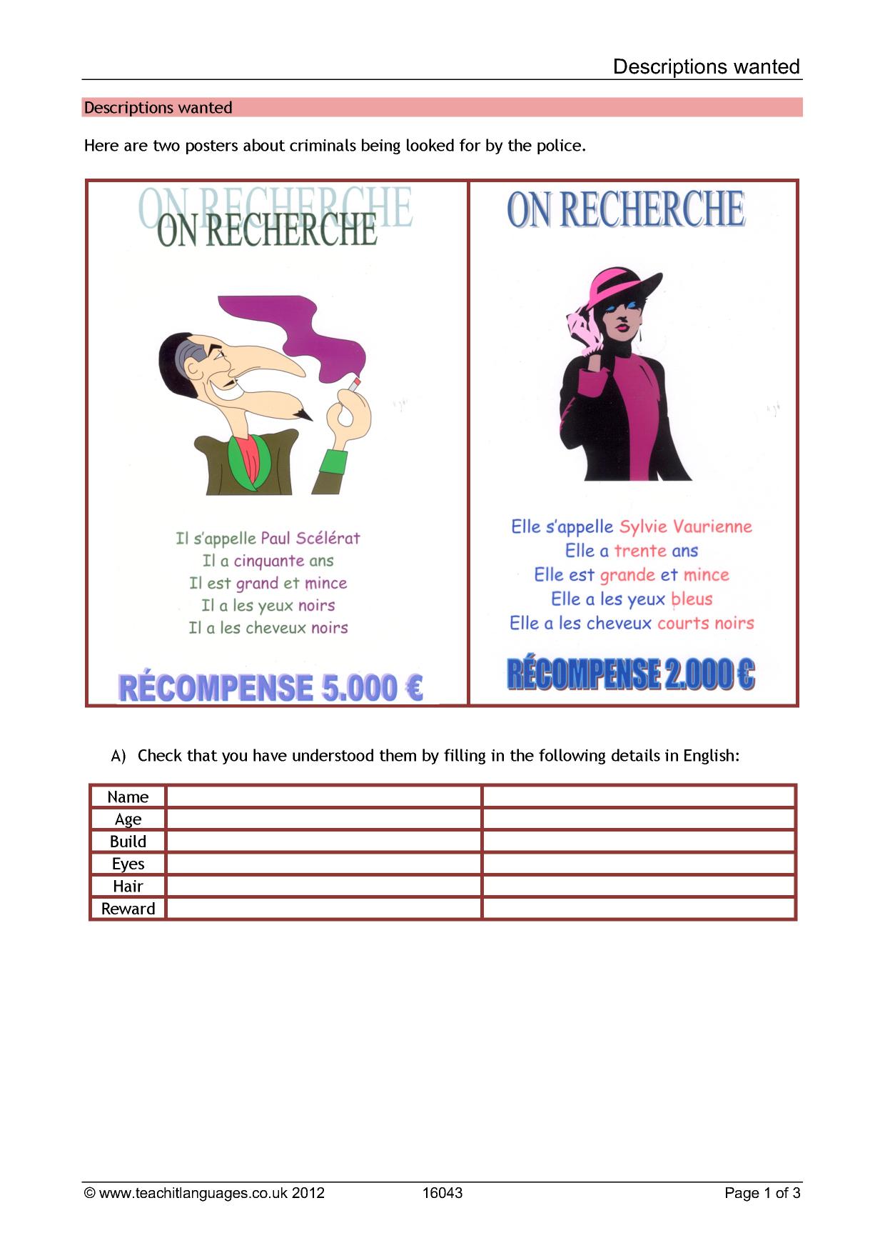 Descriptions