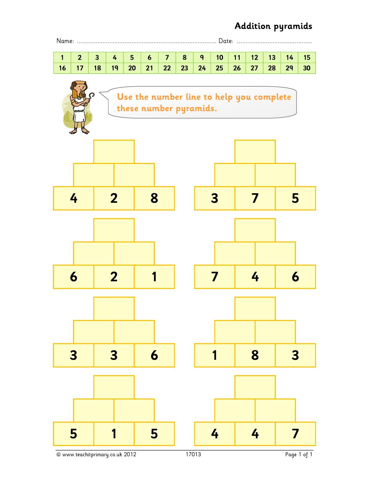 addition-pyramids-to-30-ks1-maths-teachit