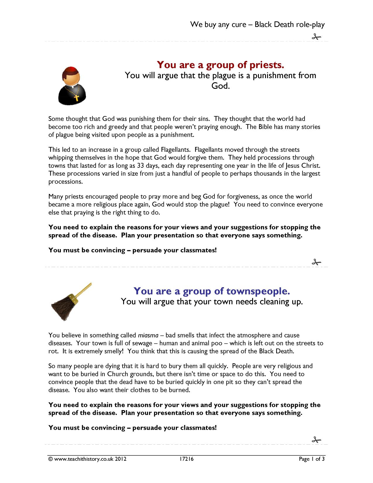 Black Death | Middle Ages | Role play | KS3 history | Teachit