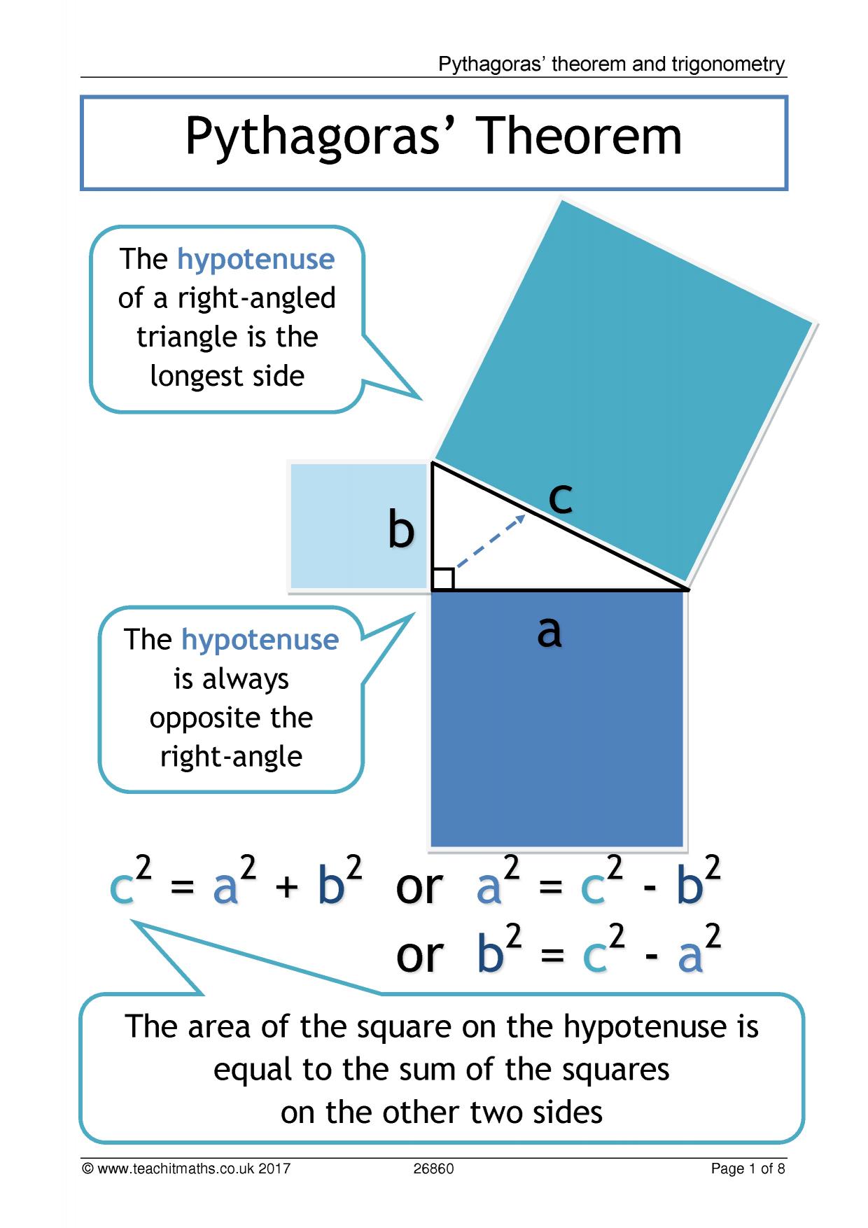 Pythagoras And Trigonometry Posters Ks4 Maths Revision Teachit