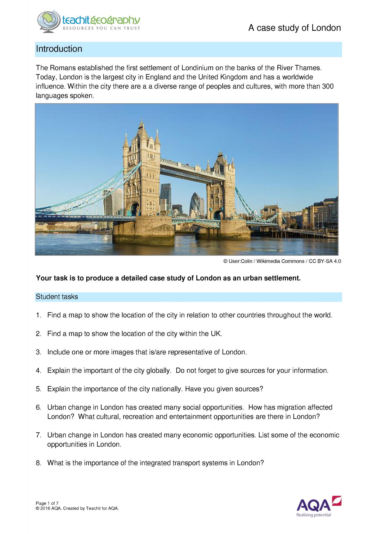 london case study cool geography