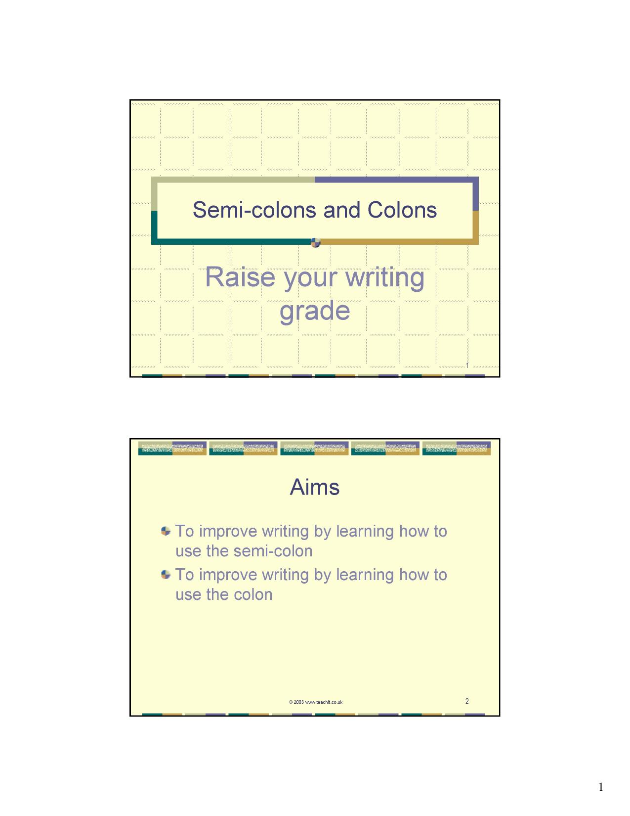 Semicolons