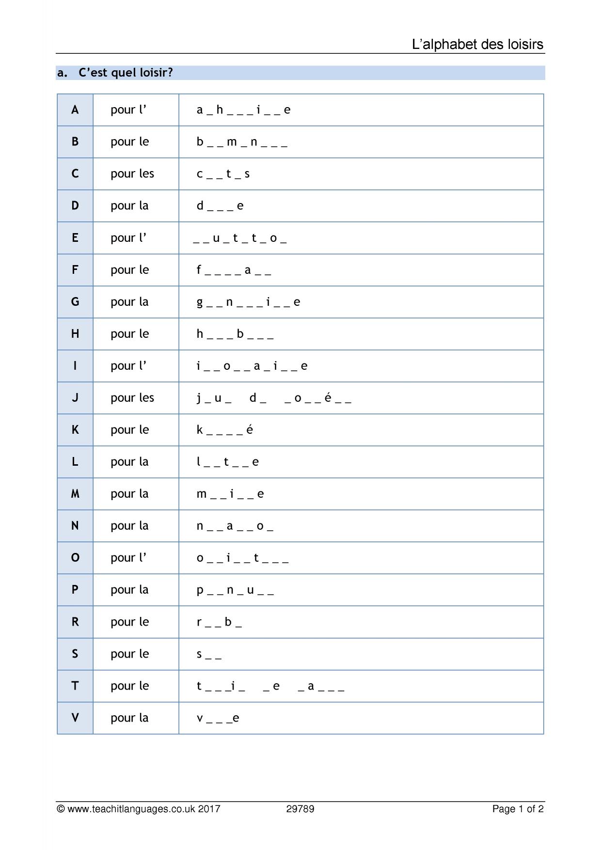 L'alphabet