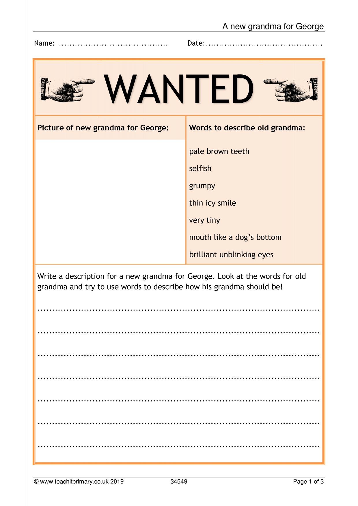 A new grandma for George | KS2 Grammar | Adjectives | Teachit