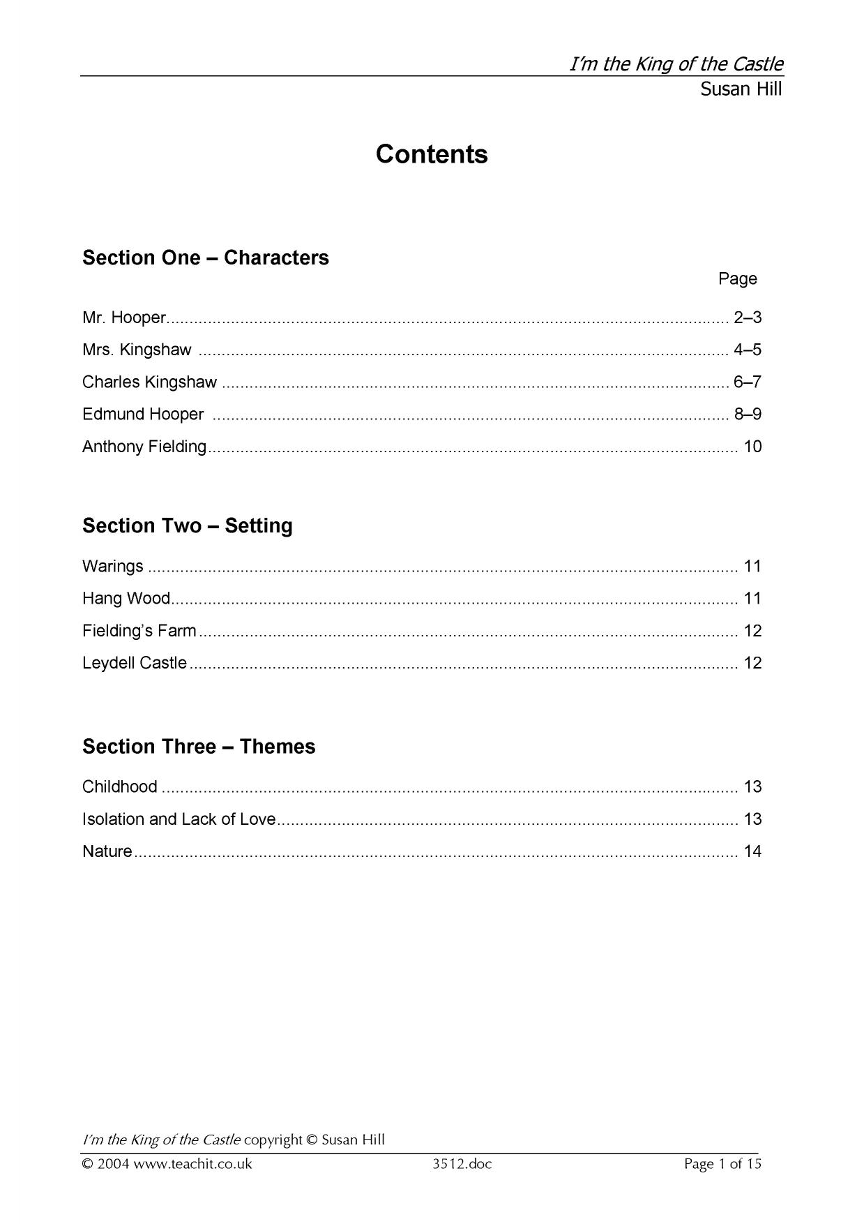 GCSE English Language : Analysis- Tips 'I'm the King of the Castle