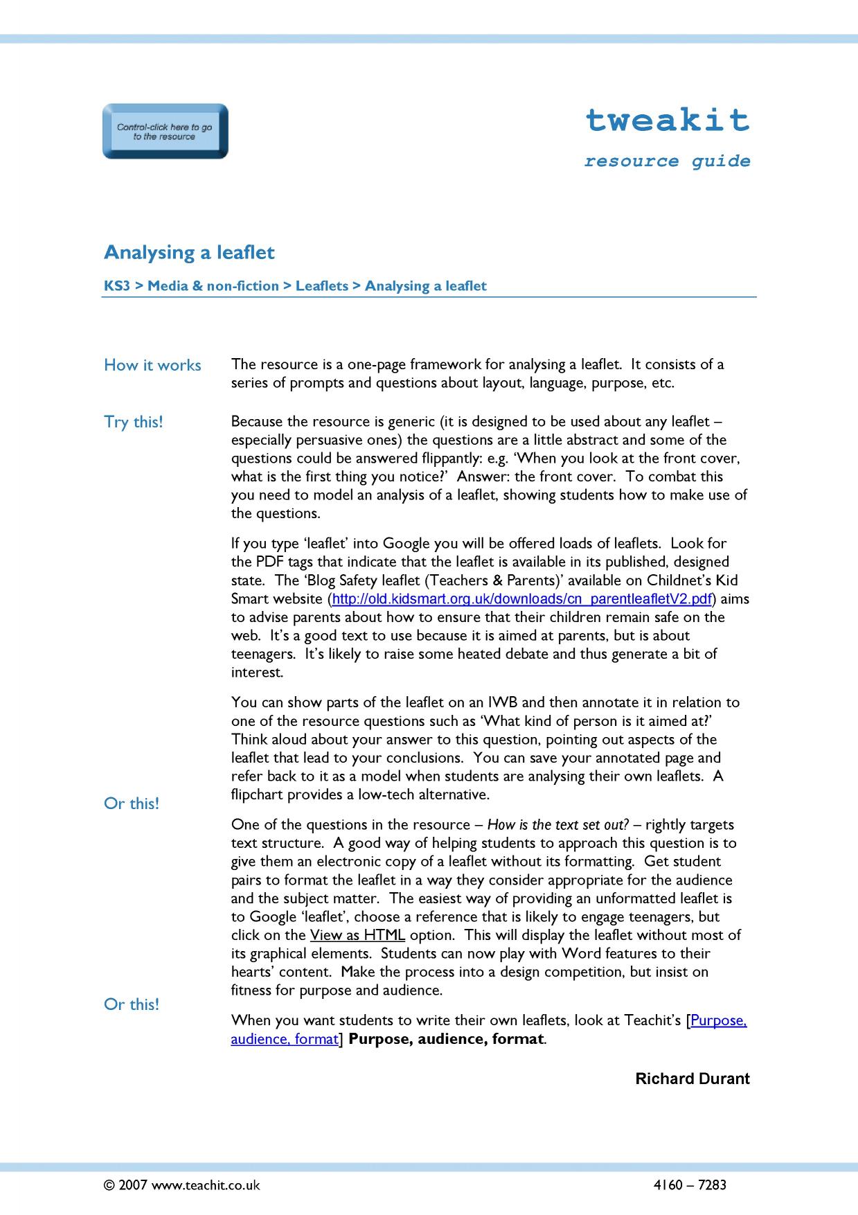 Analysing