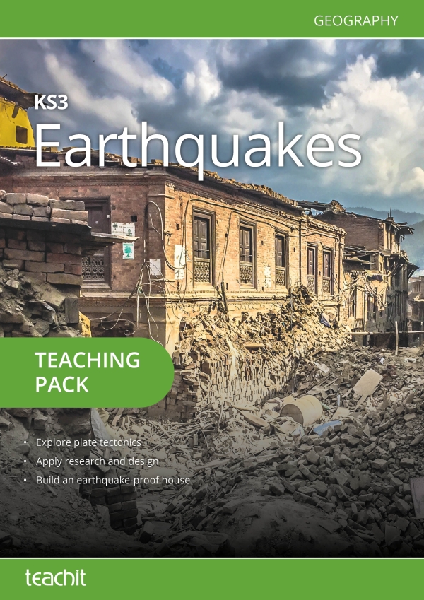 Earthquakes KS3 teaching pack cover image