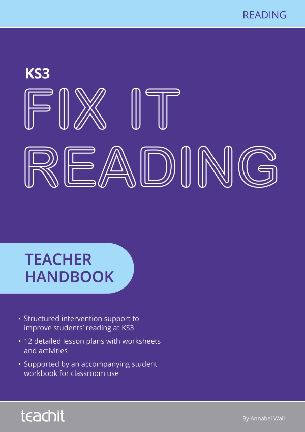 Fix it reading teacher's handbook cover