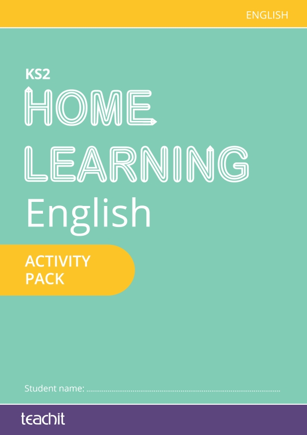 Home learning for year 6 – English cover